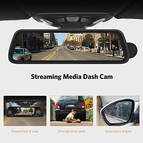  Boscam R2 9.35 Inch Mirror Dash Cam with 1080P Reversing Camera, Dash Cam Car Front and Rear with Night Vision in Starlight, Car Camera with Streaming Media, GPS Tracking, G Sensor