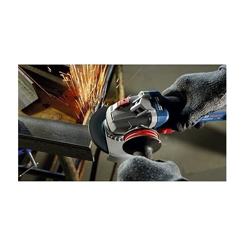  BOSCH GWS18V-10N 18V Brushless 4-1/2 - 5 In. Angle Grinder with Slide Switch (Bare Tool), Black