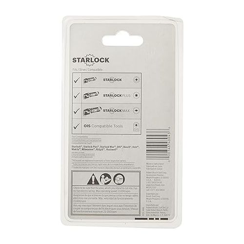  BOSCH OSL300CR 1-Piece 3 In. Starlock Oscillating Multi Tool Grout & Abrasive Carbide Grit Delta Rasp for Applications in Thinset Removal