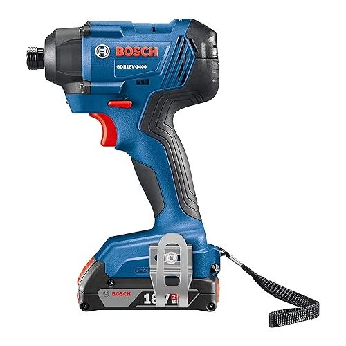  BOSCH GDR18V-1400B12 18V 1/4 In. Hex Impact Driver Kit with 2.0Ah Battery