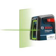 BOSCH GLL40-20G 40 Ft Green-Beam Self-Leveling Cross-Line Laser, Includes 2 AA Batteries, Flexible Mounting Device, & Pouch