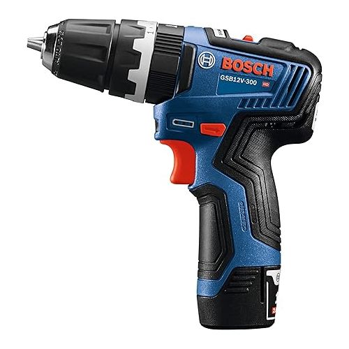  Bosch GSB12V-300B22 12V Max Brushless 3/8 In. Hammer Drill/Driver Kit with (2) 2.0 Ah Batteries