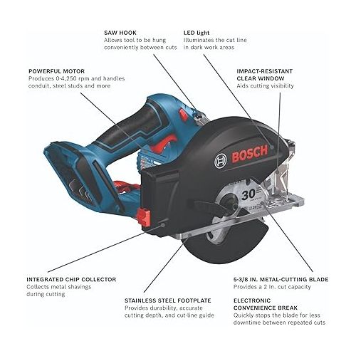  BOSCH GKM18V-20N 18V 5-3/8 In. Metal-Cutting Circular Saw (Bare Tool)