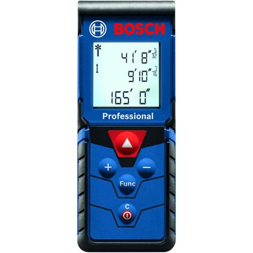  BOSCH GLM165-40 BLAZE 165 Ft Laser Distance Measure, Includes 2 AAA Batteries, Hand Strap, Target Cards, & Pouch