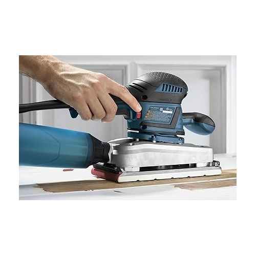  BOSCH OS50VC Electric Orbital Sander - 3.4 Amp 1/2 Inch Finishing Belt Sander Kit with Vibration Control for 4.5 Inch x 9 Inch Sheets , Blue