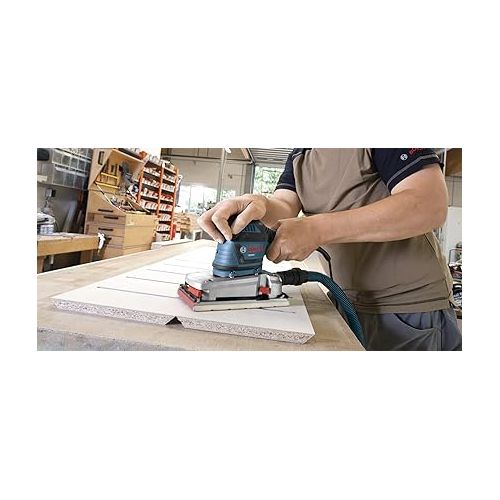  BOSCH OS50VC Electric Orbital Sander - 3.4 Amp 1/2 Inch Finishing Belt Sander Kit with Vibration Control for 4.5 Inch x 9 Inch Sheets , Blue