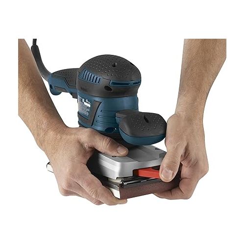  BOSCH OS50VC Electric Orbital Sander - 3.4 Amp 1/2 Inch Finishing Belt Sander Kit with Vibration Control for 4.5 Inch x 9 Inch Sheets , Blue