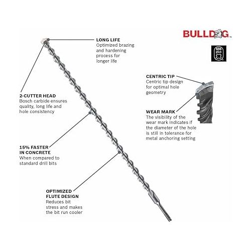  BOSCH HC2011B5 5-Pack 3/16 In. x 4 In. x 6 In. Bulldog SDS-Plus Rotary Hammer Bit