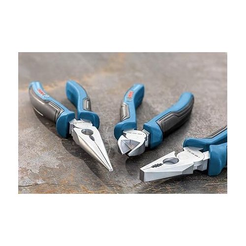  Bosch Professional Three-Part Pliers Set (Combination Pliers, Needle-Nose Pliers and Side Cutters, with L-BOXX Inlay)