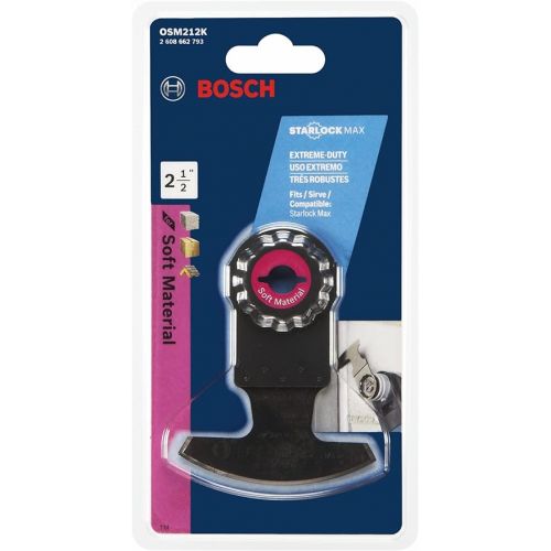  BOSCH OSM212K 2-1/2 In. StarlockMax Oscillating Multi Tool Soft Materials High-Carbon Steel Knife Segmented Blade for Extreme-Duty Applications Removing Sealants, Cutting Carpet, Cardboard, Shingles