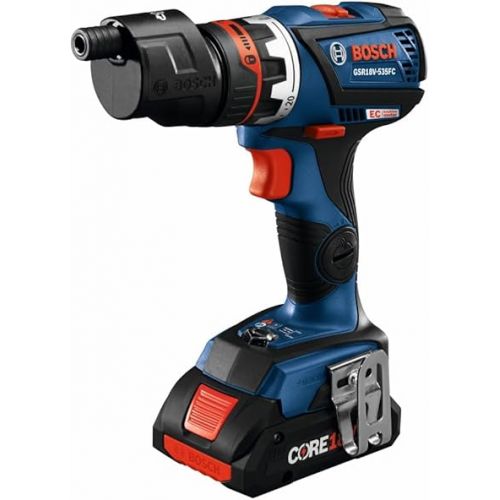  BOSCH GSR18V-535FCB15 18V Drill/Driver with 5-In-1 Flexiclick® System and (1) CORE18V® 4 Ah Advanced Power Battery, Black Blue