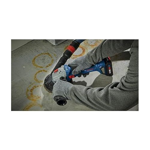  BOSCH GWS18V-8N 18V Brushless 4-1/2 In. Angle Grinder with Slide Switch (Bare Tool),Black/grey/blue