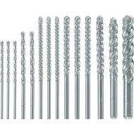 BOSCH BM5000 14-Piece Fast Spiral Rotary Masonry Carbide Tip Bits Assorted Set for Rotary Drilling Applications in Block, Brick, Masonry
