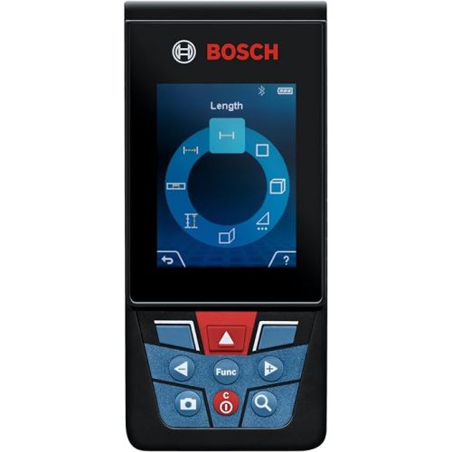  BOSCH GLM400CL 400 Ft BLAZE Outdoor Connected Laser Measure, Includes 1.0 Ah 3.7V Lithium-Ion Battery & Charger, Micro USB Cable, Hand Strap, & Pouch