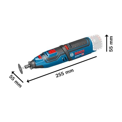  Bosch Professional 12V System GRO 12V-35 cordless rotary tool (excluding batteries and charger, incl. key, collet, cutting disc, accessory box, L-BOXX inlay, in carton)