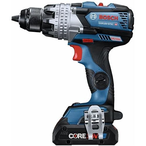  BOSCH GSR18V-975CB25 18V Brushless Connected-Ready 1/2 In. Drill/Driver Kit with (2) CORE18V 4 Ah Advanced Power Batteries