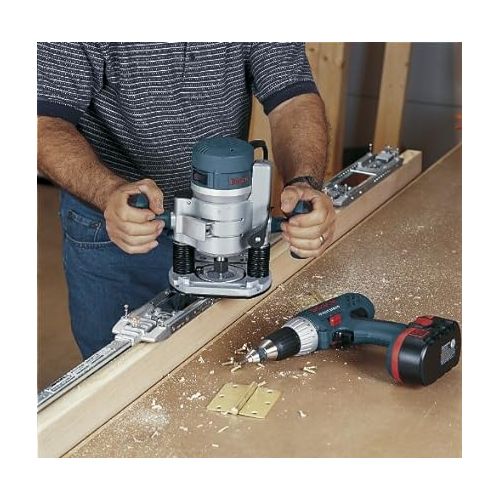  Bosch 1617EVSPK 12 Amp 2-1/4-Horsepower Plunge and Fixed Base Variable Speed Router with RA1054 Deluxe Router Edge Guide With Dust Extraction Hood & Vacuum Hose Adapter