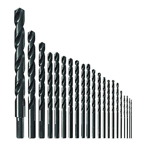  BOSCH BL21A 21-Piece Assorted Set Black Oxide Metal Drill Bits with Included Case for Applications in Light-Gauge Metal, Wood, Plastic