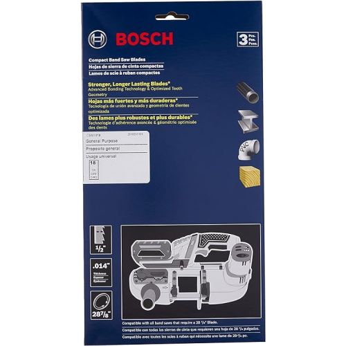  BOSCH CBS1418 3 Pc. 28-7/8 In. 14-18 TPI General-Purpose Portable Band Saw Blades