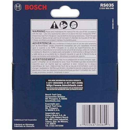  BOSCH RS035 Hard Hook-&-Loop Sander Backing Pad , Black