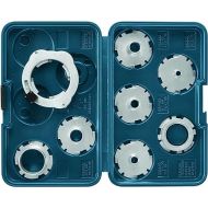 BOSCH RA1128 8-Piece Router Template Guide Assorted Set with Included Storage Case and Threaded Template Guide Adapter