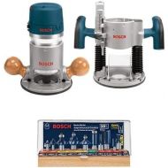 Bosch 1617EVSPK 2.25 HP Combination Plunge- and Fixed-Base Router & RBS010 10 pc. All-Purpose Router Bit Set