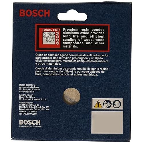  BOSCH SR5R320 5-Piece 320 Grit 5 In. 8 Hole Hook-And-Loop Sanding Discs