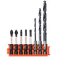BOSCH CCSDDV08 8-Piece Assorted Set Impact Tough Black Oxide Drill Bits and 2 In. Phillips, Square, and Torx Power Bits with Clip for Custom Case System