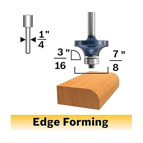  BOSCH 85293MC 3/16 In. x 1/2 In. Carbide-Tipped Roundover Router Bit