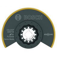 BOSCH OSL312T 3-1/2 In. Starlock Oscillating Multi Tool Grout & Abrasive Titanium-Coated Bi-Metal Segmented Saw Blade for Applications in Wood, Wood with Nails, Drywall, PVC, Metal (Nails and Staples)