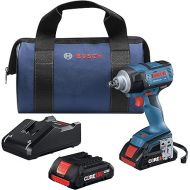 BOSCH GDS18V-221B25 18V EC Brushless 1/2 In. Impact Wrench Kit with (2) CORE18V 4.0 Ah Compact Batteries