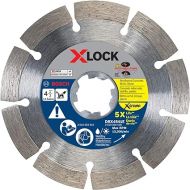 BOSCH DBX4541E 4-1/2 In. X-LOCK Segmented Rim Diamond Blade Xtreme Compatible with 7/8 In. Arbor for Application in Reinforced Concrete, Brick, Stone