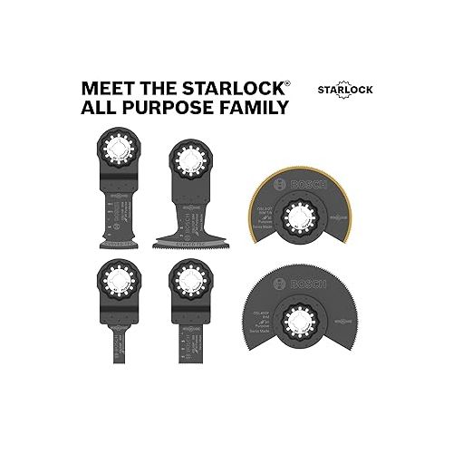  BOSCH OSL400F 1-Piece 4 In. Starlock Oscillating Multi Tool All Purpose Bi-Metal Segmented Saw Blade for Applications in Wood, Wood with Nails, Drywall, PVC, Metal (Nails and Staples)