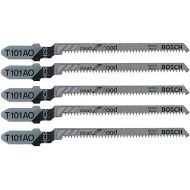 BOSCH T101AO 5-Piece 3-1/4 In. 20 TPI Clean for Wood T-Shank Jig Saw Blades,Silver