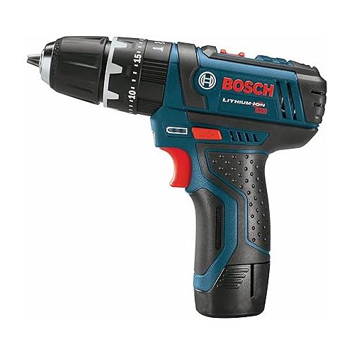  BOSCH PS130-2A 12-Volt Lithium-Ion Ultra-Compact Hammer Drill/Driver Kit, 3/8-Inch , Blue