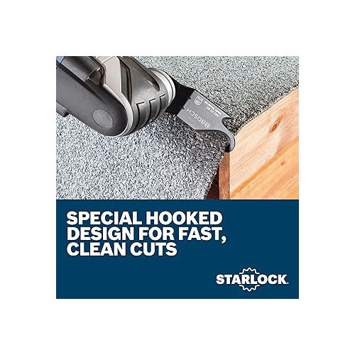 BOSCH OSL138K 1-Piece 1-1/4 In. Starlock Oscillating Multi Tool Soft Materials High-Carbon Steel Hook Knife Blade for Cutting Applications in Carpet, Cardboard, Asphalt Shingles