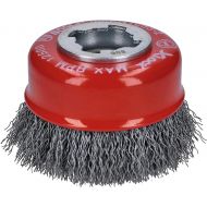 BOSCH WBX318 3 In. X-LOCK Arbor Carbon Steel Crimped Wire Cup Brush For Applications in Removing Weld Scale, Burrs and Corrosion, Preparing Painting Surfaces