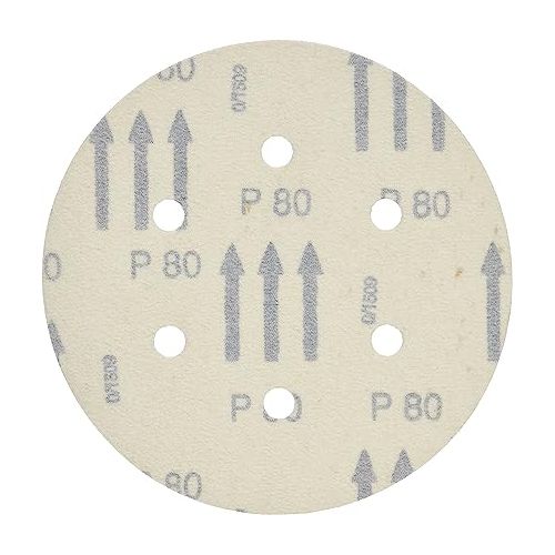  BOSCH SR6R080 5-Piece 80 Grit 6 In. 6 Hole Hook-And-Loop Sanding Discs