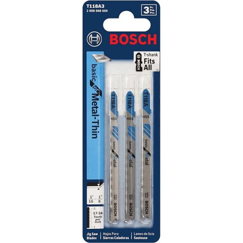  BOSCH T118B 5-Piece 3-5/8 In. 11-14 TPI Basic for Metal T-Shank Jig Saw Blades