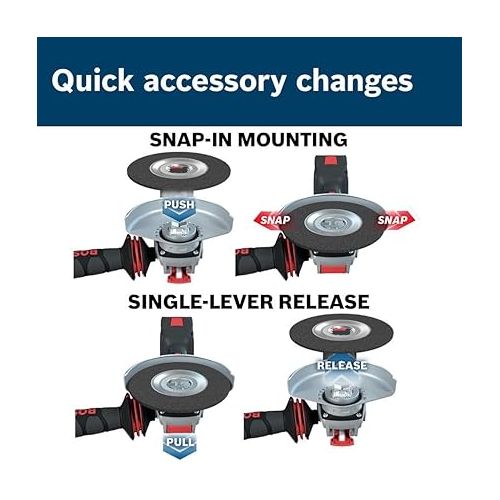  BOSCH GWX27LM450 4-1/2 In. x 1/4 In. X-LOCK Metal Grinding Abrasive Wheel 30 Grit Compatible with 7/8 In. Arbor Type 27 for Applications in Metal Grinding
