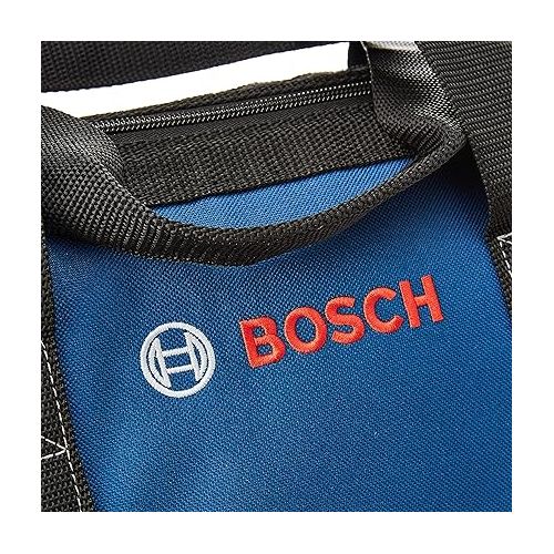  Bosch CW01 Small Contractor Tool Bag, Black, Blue, 12.75 In. x 8 In. x 9 In.