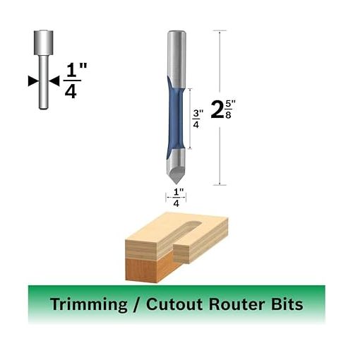  BOSCH 85146 1/4-Inch High Speed Steel Pilot Panel Bit with Drill-through Point-Single Flute