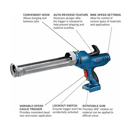  BOSCH GCG18V-29N 18V 29oz Cage Caulk and Adhesive Gun (Bare Tool)