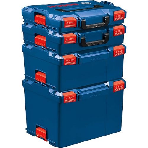  BOSCH L-BOXX-1 4.5 In. x 14 In. x 17.5 In. Stackable Tool Storage Case , Blue