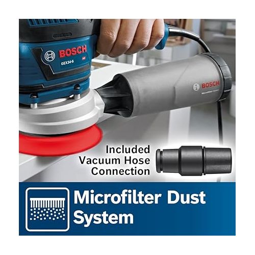  BOSCH GEX34-6N 6 In. Multi-Hole Random Orbit Sander/Polisher