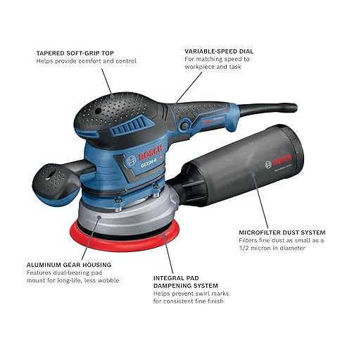  BOSCH GEX34-6N 6 In. Multi-Hole Random Orbit Sander/Polisher