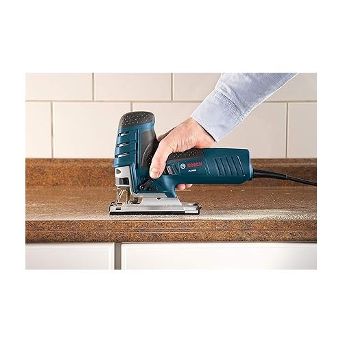  BOSCH JS470EB Corded Barrel-Grip Jig Saw - 120V Low Vibration, 7 Amp Variable Speed for Smooth Cutting up to Up To 5-7/8 Inch on Wood, 3/8 Inch on Steel For Countertops