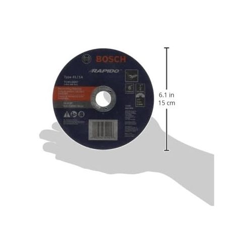 Bosch TCW1S6XT 6 In. .040 In. 7/8 In. Arbor Type 1A (ISO 41) 60 Grit Rapido Fast Metal/Stainless Cutting Abrasive Wheel