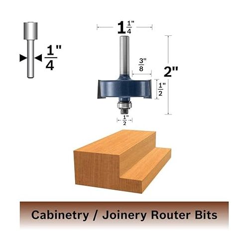 BOSCH 85218M 3/8 In. x 1/2 In. Carbide Tipped Rabbeting Bit