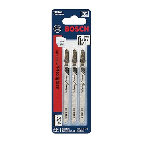  BOSCH T101A3 3-Piece 4 In. 14 TPI Special for Plexiglas T-Shank Jig Saw Blades